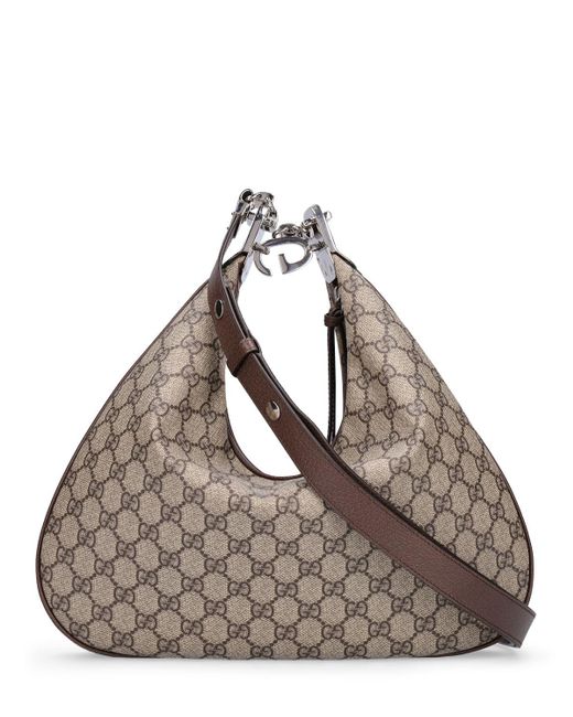 Gucci Brown Attache Gg Supreme Hobo Bag