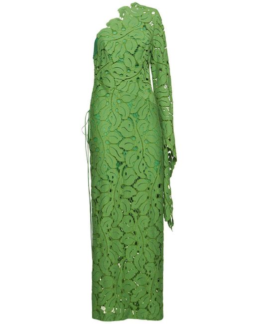 Maria Lucia Hohan Green Hart Cotton & Lace Long Dress