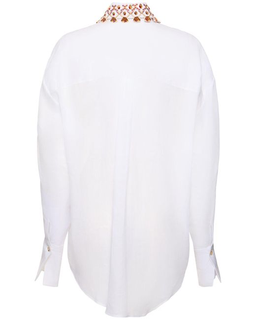Ermanno Scervino White Embroidered Shirt