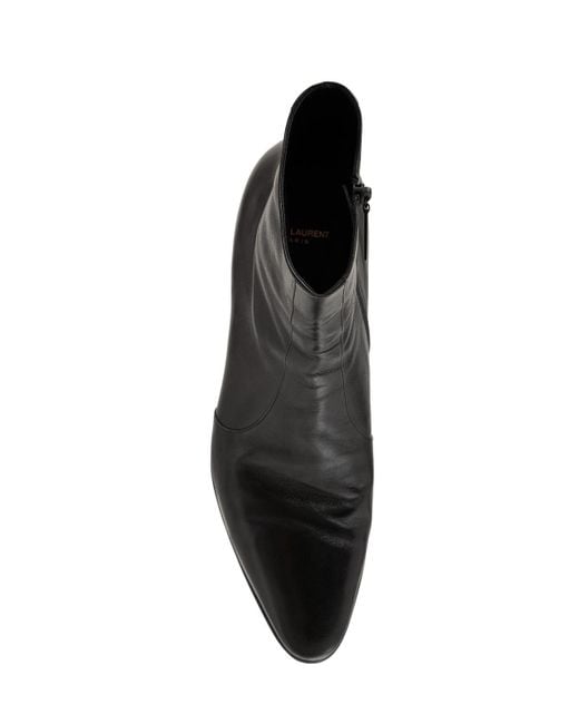Saint Laurent Black Vassili 60 Leather Boots for men