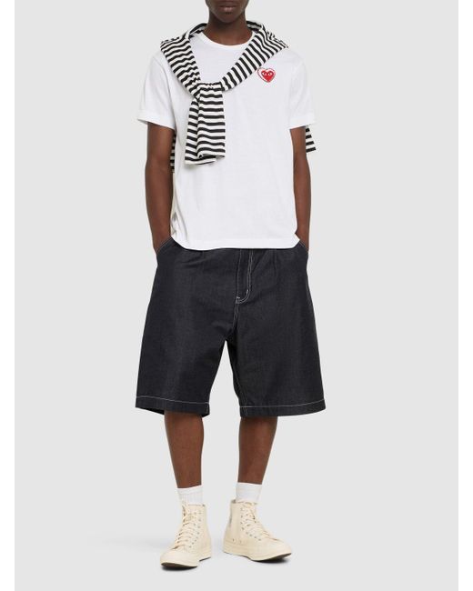 メンズ COMME DES GARÇONS PLAY コットンtシャツ White