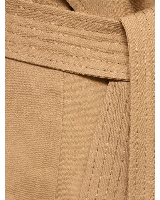 Chaleco de lino con escote en v y cinturón Alberta Ferretti de color Natural