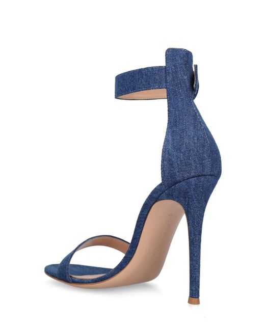 Sandalias de denim 105mm Gianvito Rossi de color Blue