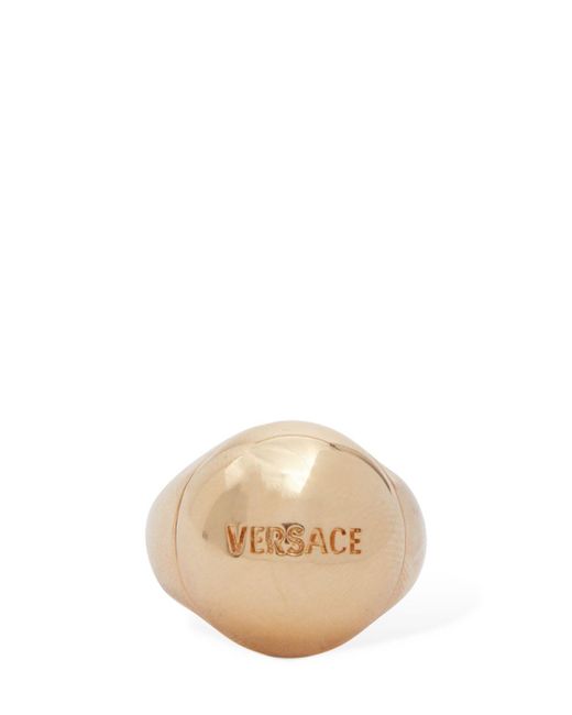 Versace Natural Logo Lettering Bold Ring for men