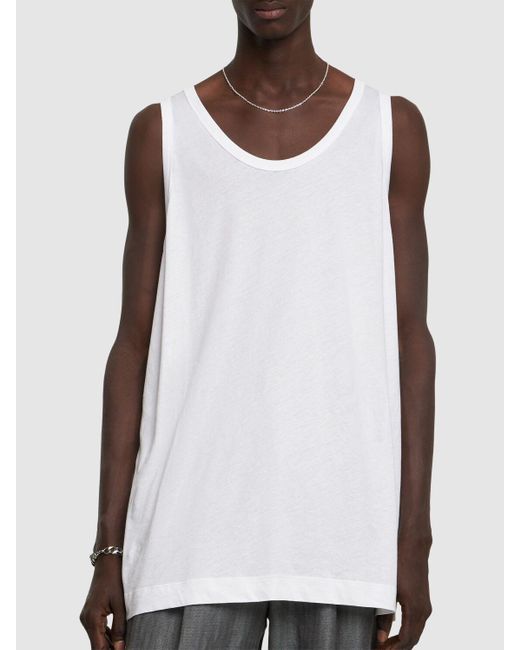 メンズ Dries Van Noten Hudy ルーズフィットタンクトップ White