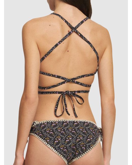 Bikini estampado con cordón Isabel Marant de color Black