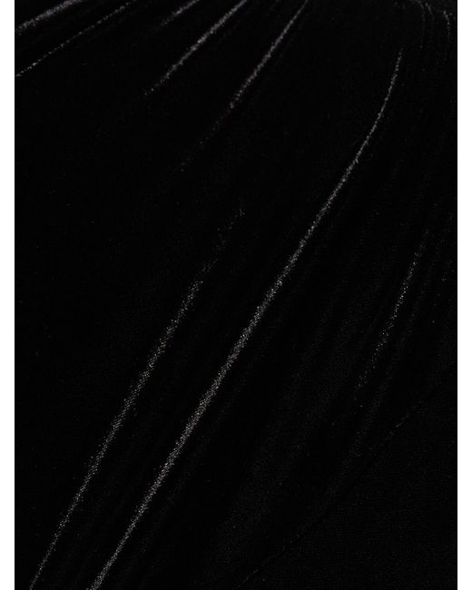 16Arlington Black Salm Velvet Midi Halter Dress