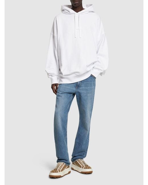 Gucci White Cotton Jersey Hoodie for men