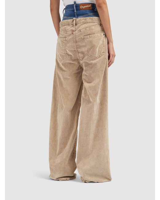 DSquared² Natural Twin Pack Wide Corduroy Pants