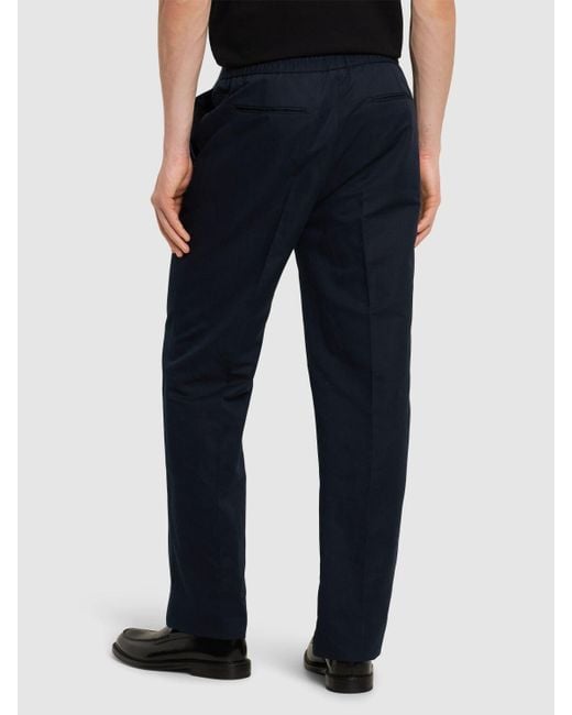 Brioni Blue Asolo Cotton & Linen Sweatpants for men