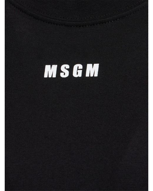 MSGM Cotton Jersey Long Dress in Black | Lyst