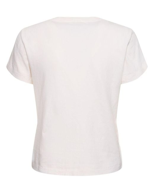 Re/done White T-shirt Aus Baumwolle Mit Druck