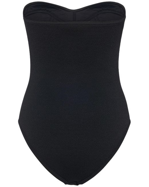 Bottega Veneta Black Textured Nylon Bustier Bodysuit