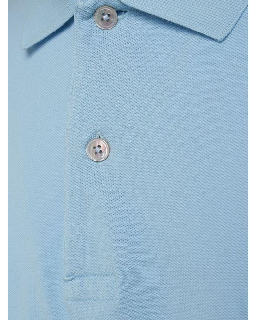 メンズ Tom Ford Tennis コットンピケポロシャツ Blue