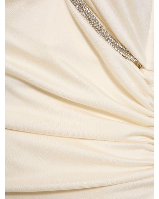 Vestido largo drapeado de jersey Zuhair Murad de color White