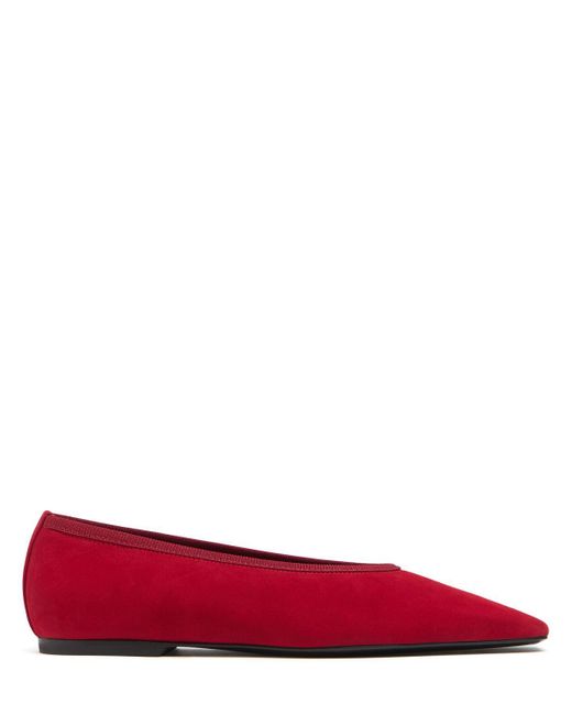 Toteme Minimalist スエードバレリーナ 10mm TOTEME 10Mm Minimalist Suede Ballerinas in Red | Lyst Canada
