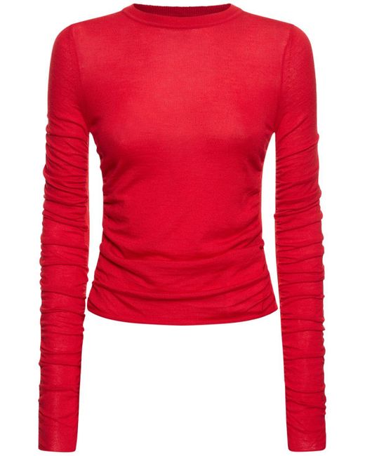 Haut en maille de laine mélangée la maille sargas Jacquemus en coloris Red
