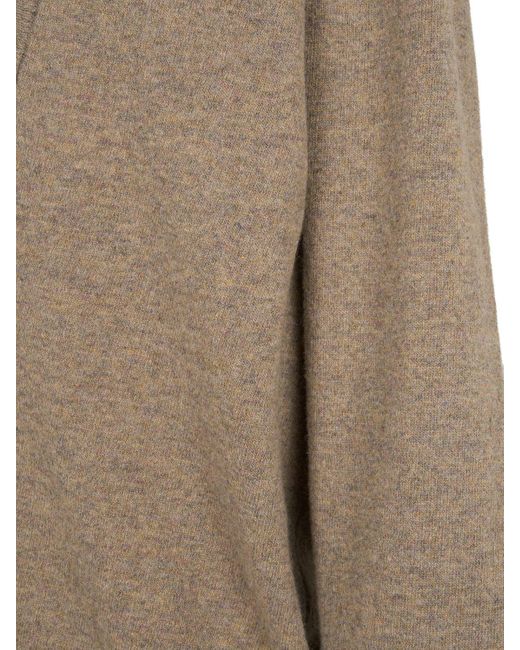 Lemaire Brown Deep V Neck Wool Blend Sweater