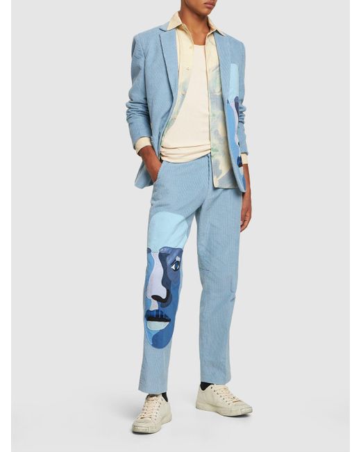 Pantalon de costume côtelé blue face Kidsuper pour homme