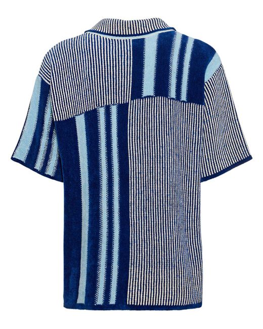 Ahluwalia Blue Benoit Viscose Knit Short Sleeved Shirt for men