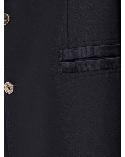 Etro Wolljackett Mit Spitzrevers in Blue für Herren