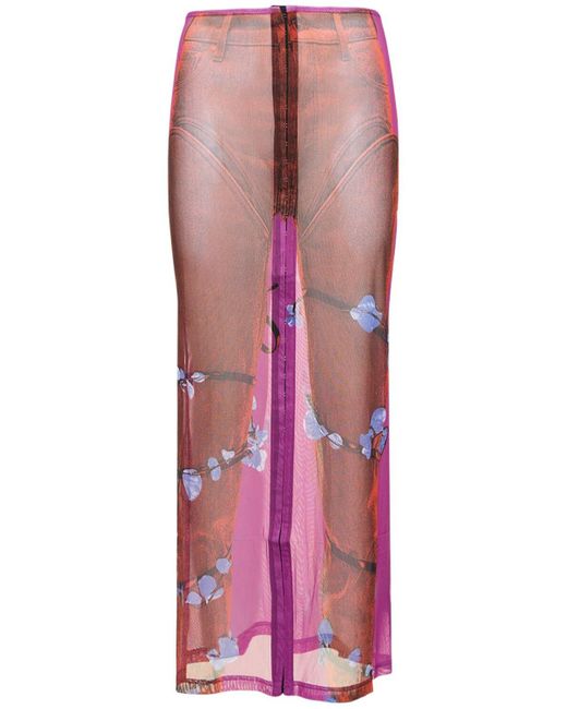 Y. Project Pink Jpg Trompe L'oeil Print Jersey Skirt