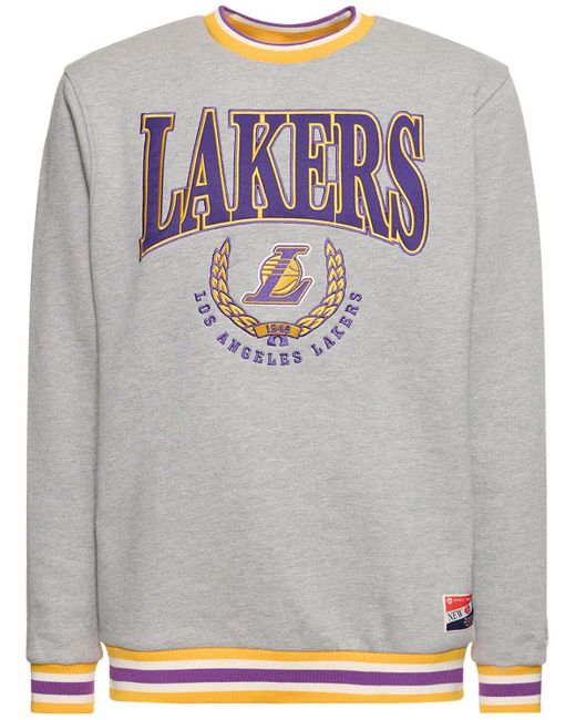 KTZ Gray Los Angeles Lakers Crewneck Sweatshirt for men
