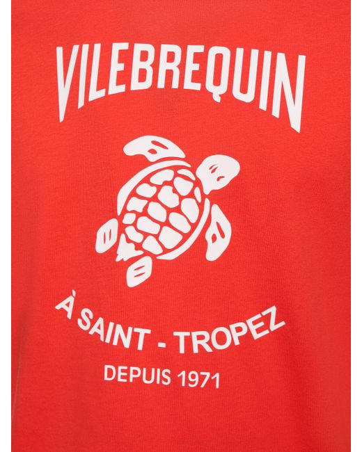 Camiseta de jersey de algodón con logo Vilebrequin de hombre de color Red