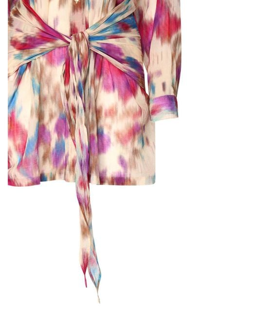 Isabel Marant Pink Nueva Printed Cotton Mini Dress