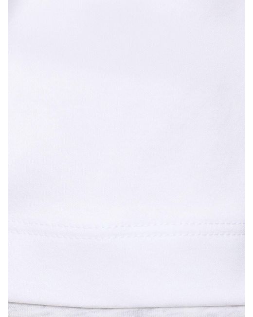 Brunello Cucinelli White Layered Cotton Jersey Solid T-Shirt for men