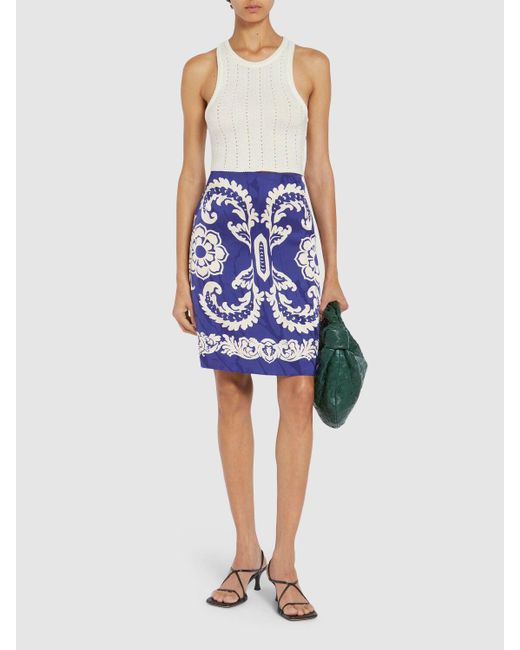 Etro プリントミニスカート Blue