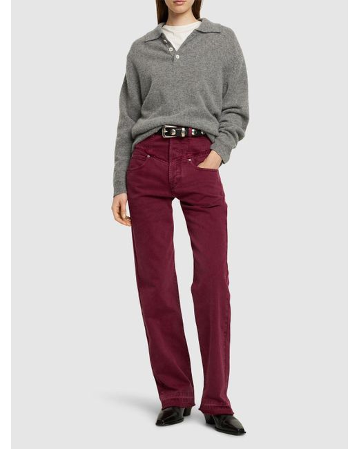 Jeans de denim con cintura alta Isabel Marant de color Red