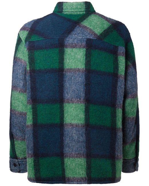 Surchemise en laine mélangée à carreaux waier 3 MONCLER GRENOBLE pour homme en coloris Green