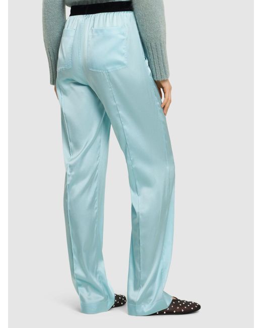 Pantaloni pigiama in raso di seta di Tom Ford in Blue