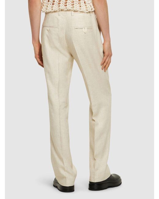 Pantalones de lino y viscosa Jacquemus de hombre de color Natural