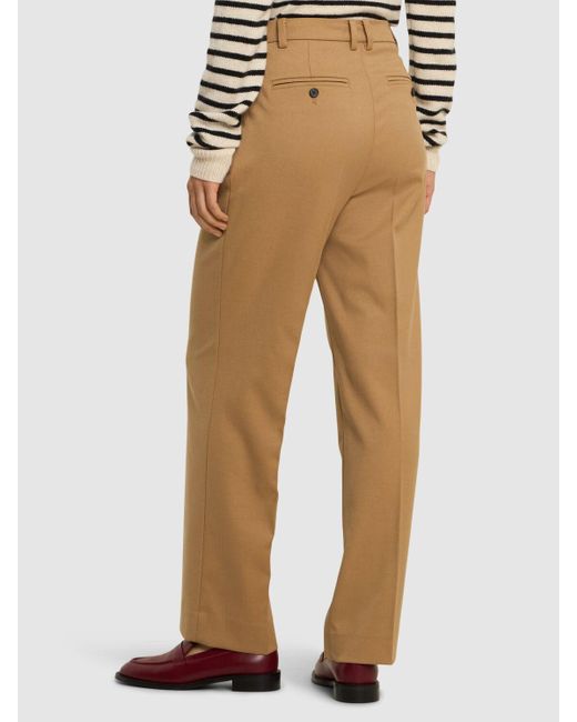 DUNST Natural Semi-wide Wool Blend Pants