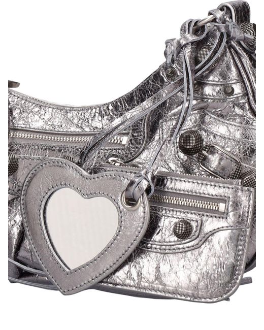 Balenciaga Gray Small Le Cagole Leather Shoulder Bag