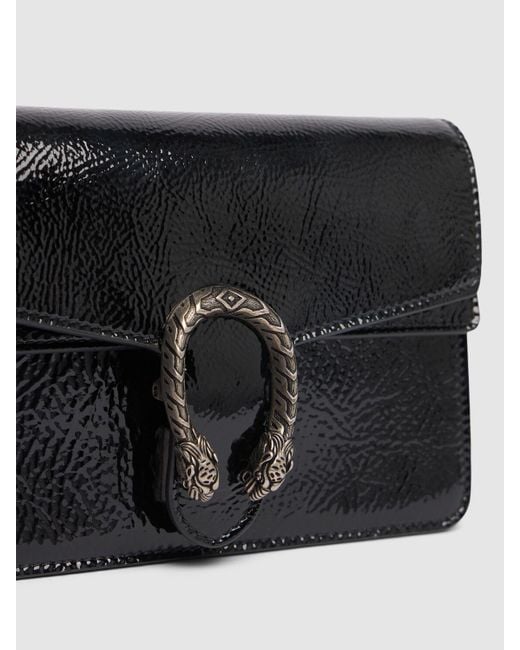 Gucci Mini Dionysus Patent Leather Bag Black