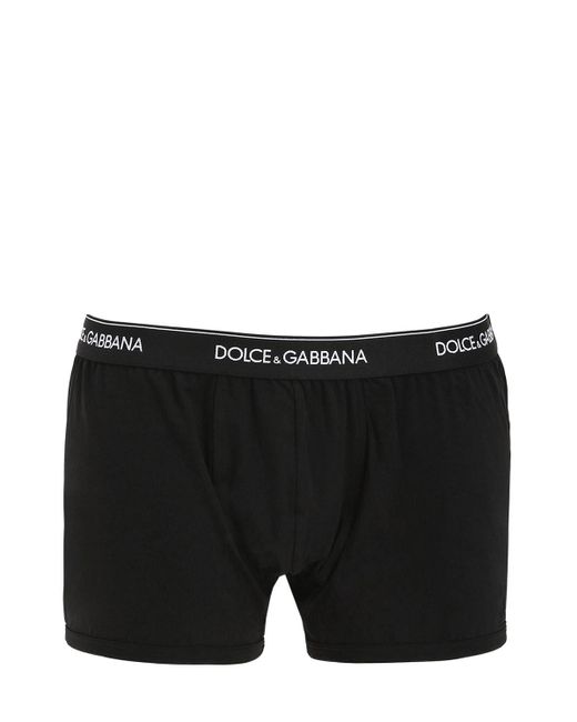 Dolce & Gabbana Men's Underwear Day By Day Bi-Pack Men's Boxer Trunks Black