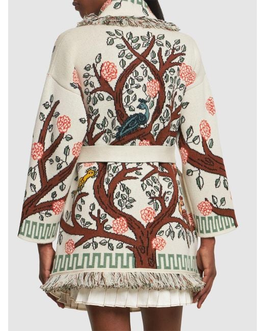 Alanui White Tree Of Life Knit Cashmere Cardigan