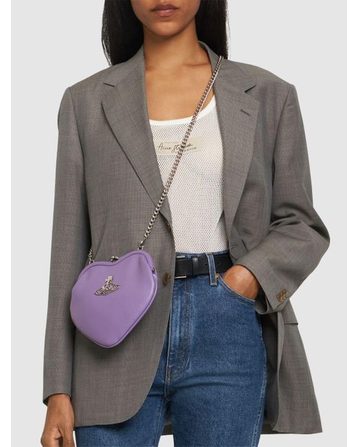 Vivienne Westwood Purple Belle Heart Frame Faux Leather Bag