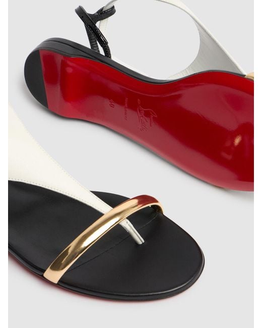 Christian Louboutin White 10Mm Athinita Nappa Flat Sandals