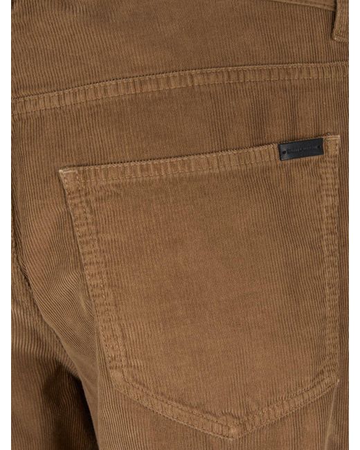 Saint Laurent Brown Maxi Cotton Soft Corduroy Long Pants for men