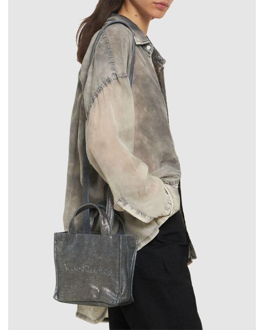 Bolso mini lunar de algodón revestido Acne de color Gray