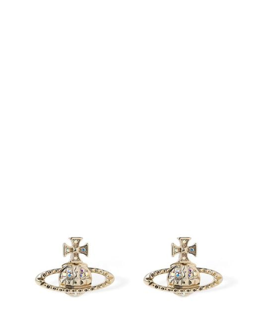 Vivienne Westwood White Mayfair Bas Relief Stud Earrings