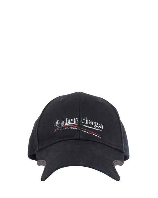 Gorra de algodón Balenciaga de hombre de color Black