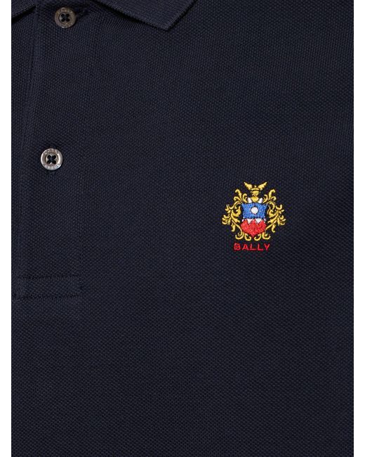 Bally Polohemd Aus Baumwollpiqué Mit Logo in Blue für Herren