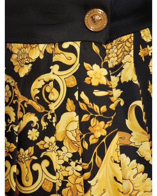 Versace Multicolor Hemd Aus Seidentwill Mit Baroque-druck