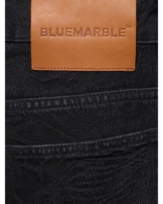 Bluemarble Black Denim Jacquard Bootcut Jeans for men