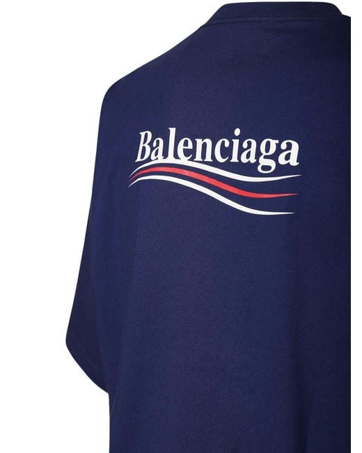 balenciaga blue logo t shirt